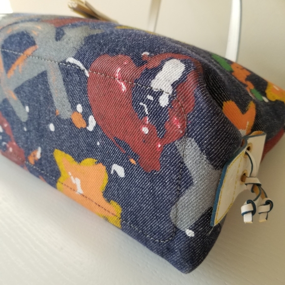 Dooney & Bourke Denim Grafitti Splatter Shoulder Bag - Picture 8 of 16